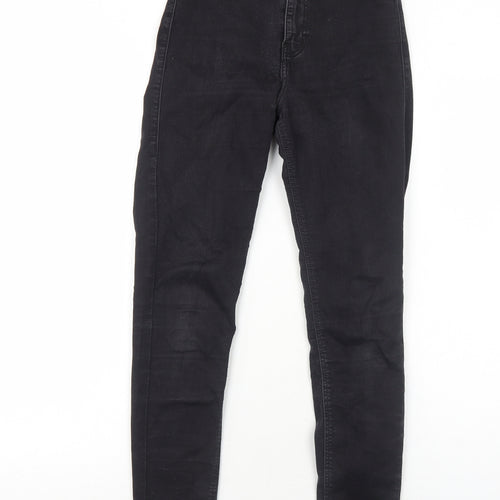 Topshop Womens Black Cotton Skinny Jeans Size 6 L30 in Regular Zip