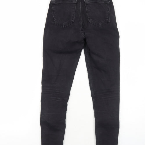 Topshop Womens Black Cotton Skinny Jeans Size 6 L30 in Regular Zip
