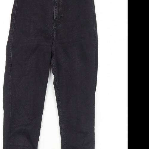 Topshop Womens Black Cotton Skinny Jeans Size 6 L30 in Regular Zip