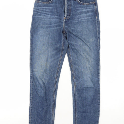 Denim Forum Mens Blue Cotton Straight Jeans Size 28 in Regular Button