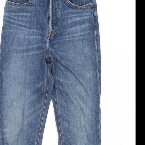 Denim Forum Mens Blue Cotton Straight Jeans Size 28 in Regular Button