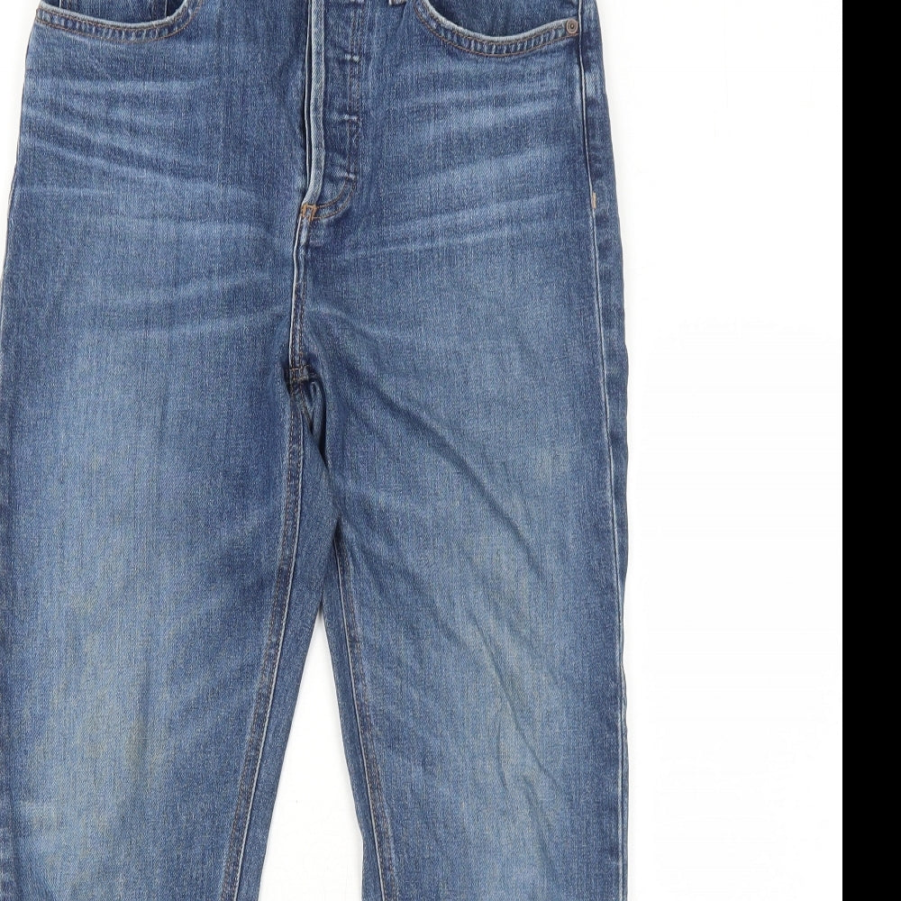 Denim Forum Mens Blue Cotton Straight Jeans Size 28 in Regular Button
