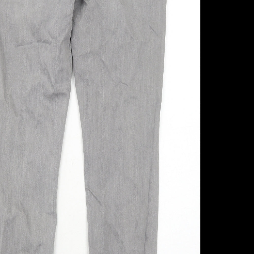 Jasper Conran Womens Grey Cotton Straight Jeans Size 16 Regular Zip