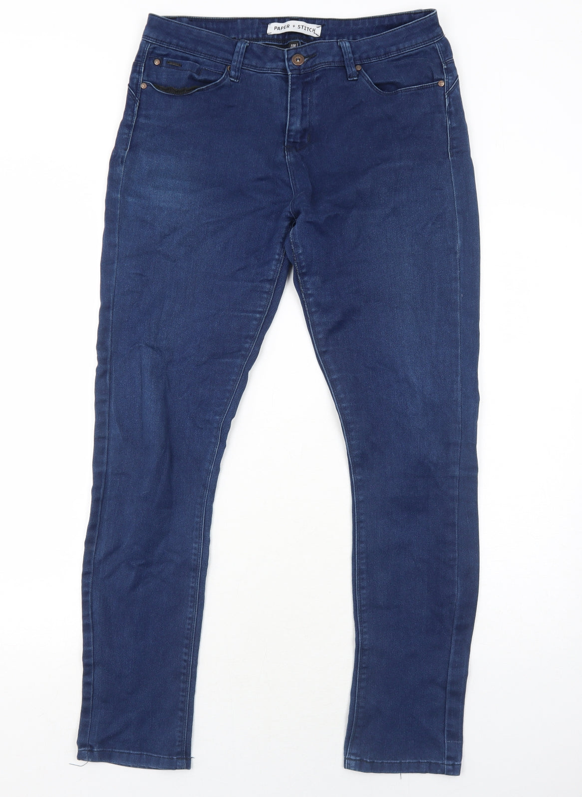 Paper + Stitch Womens Blue Cotton Skinny Jeans Size 14 Regular Zip