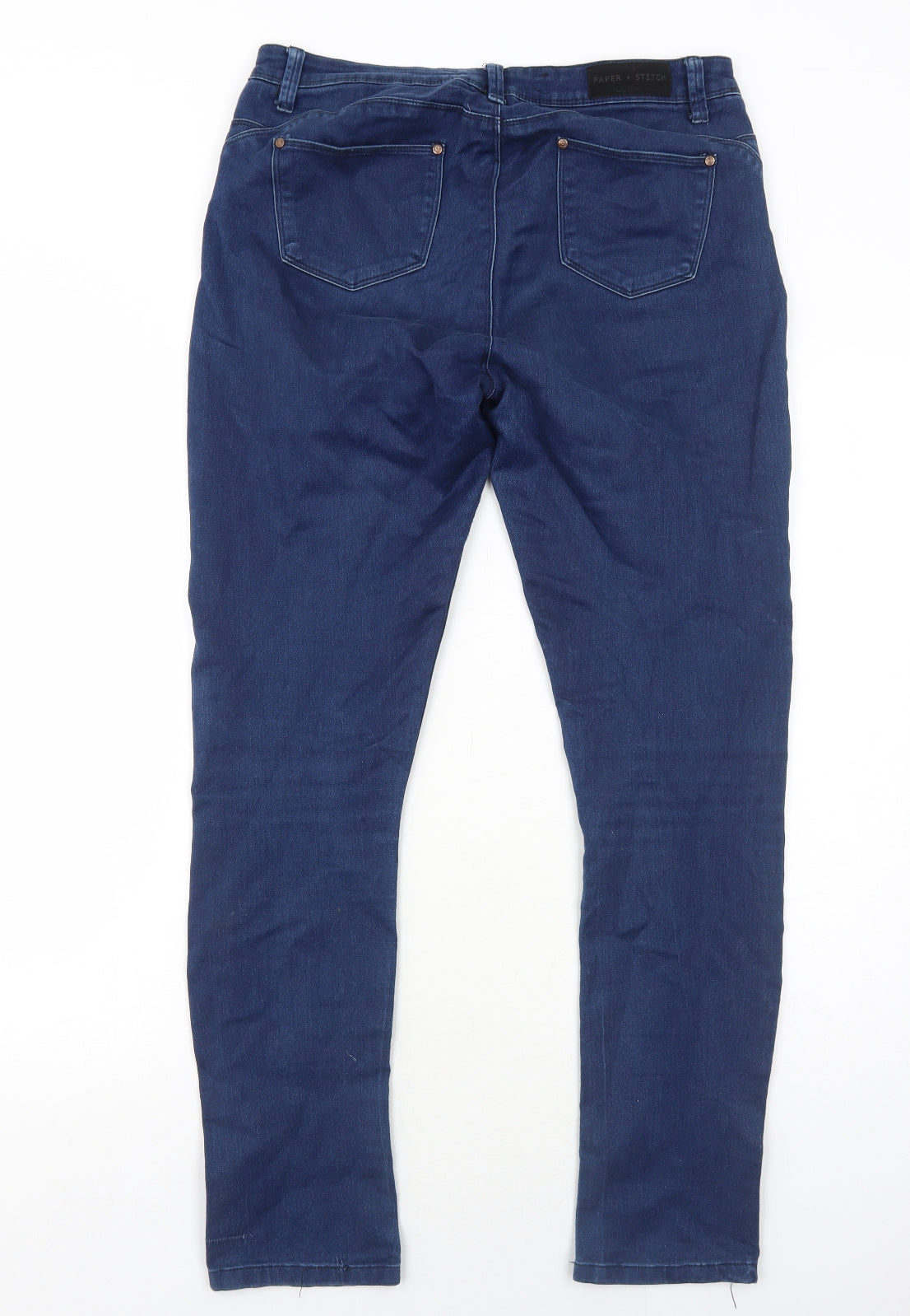 Paper + Stitch Womens Blue Cotton Skinny Jeans Size 14 Regular Zip
