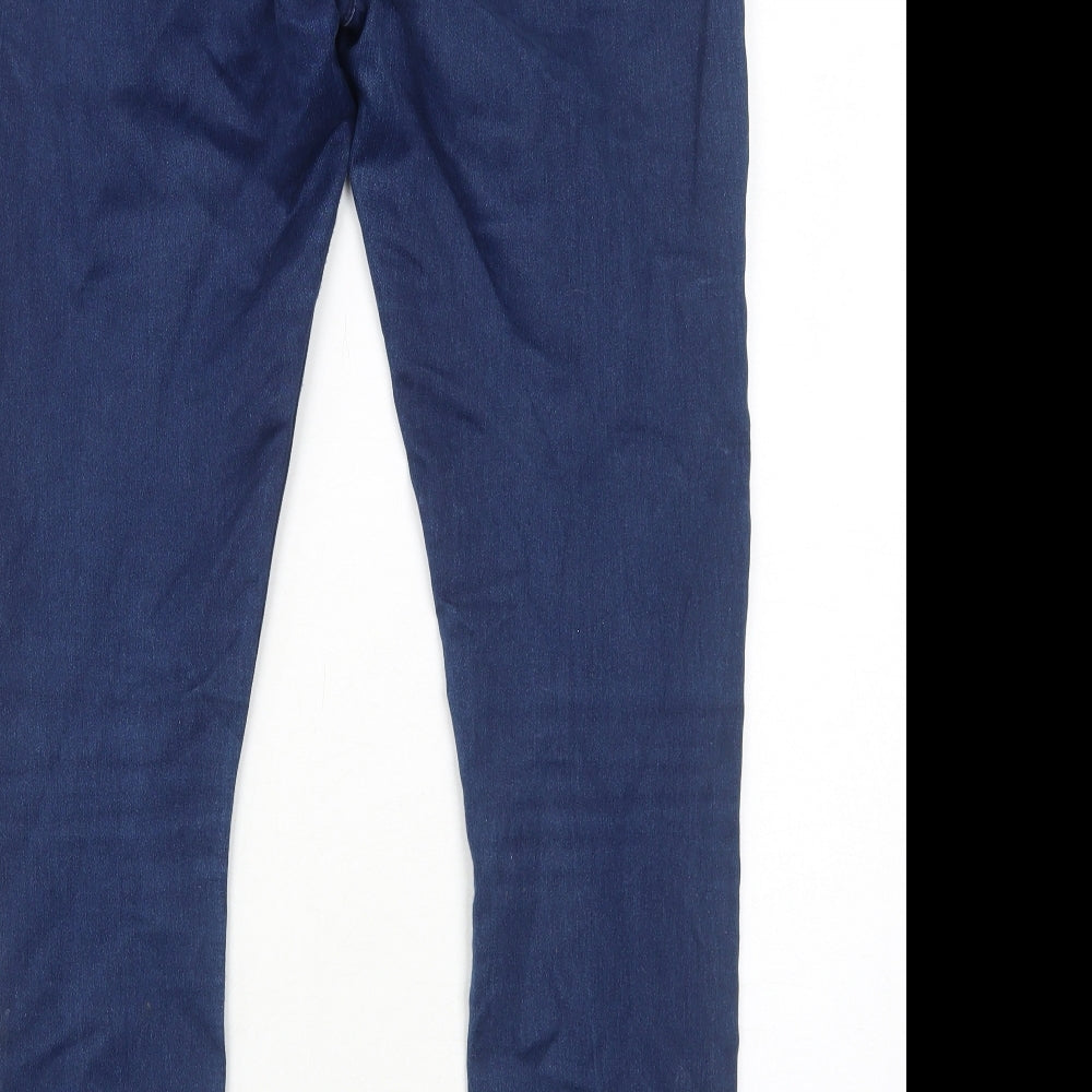 Paper + Stitch Womens Blue Cotton Skinny Jeans Size 14 Regular Zip