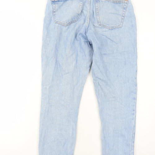 Topshop Womens Blue Cotton Straight Jeans Size 6 L30 in Regular Zip