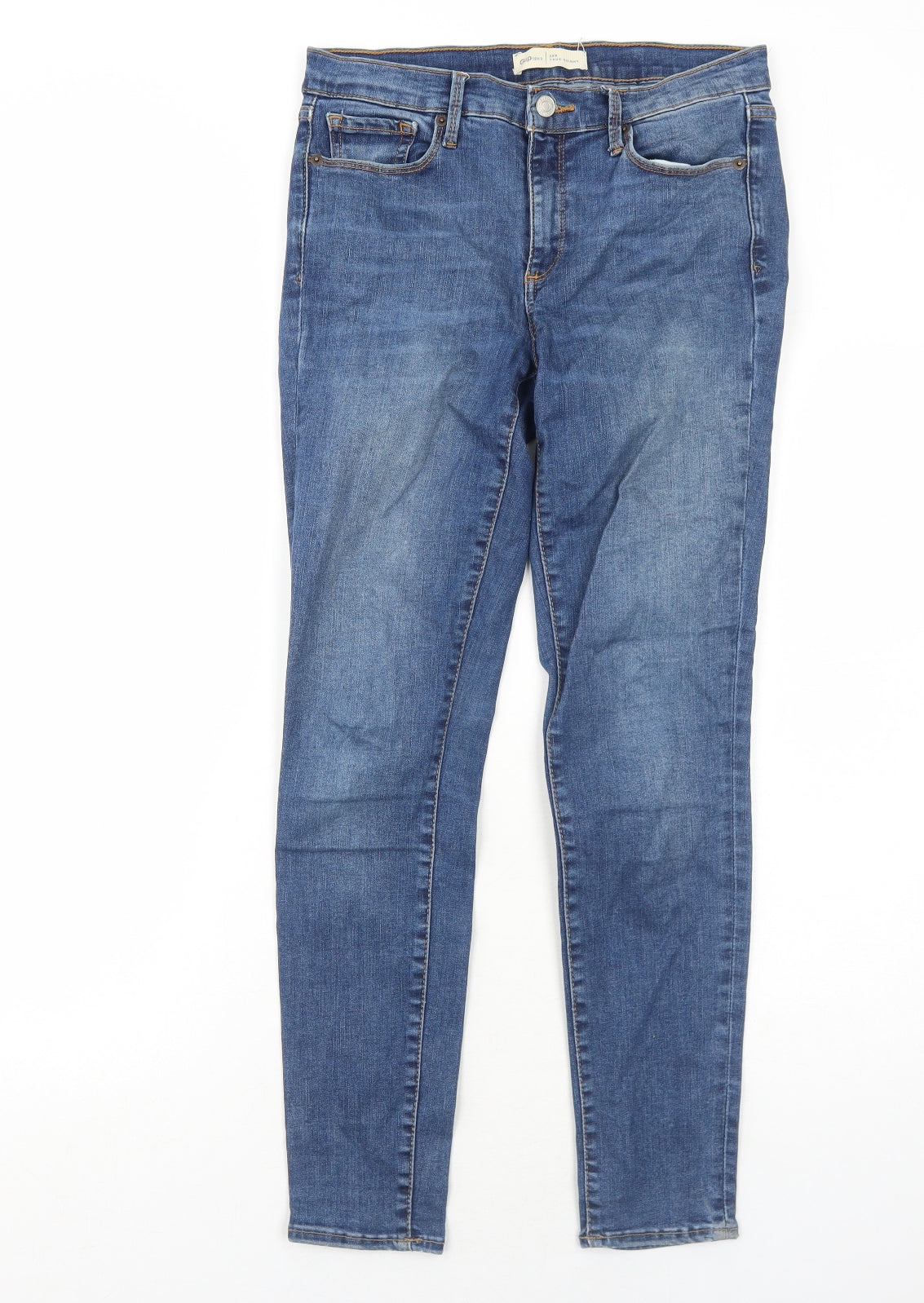 Gap Womens Blue Cotton Skinny Jeans Size 10 Regular Zip