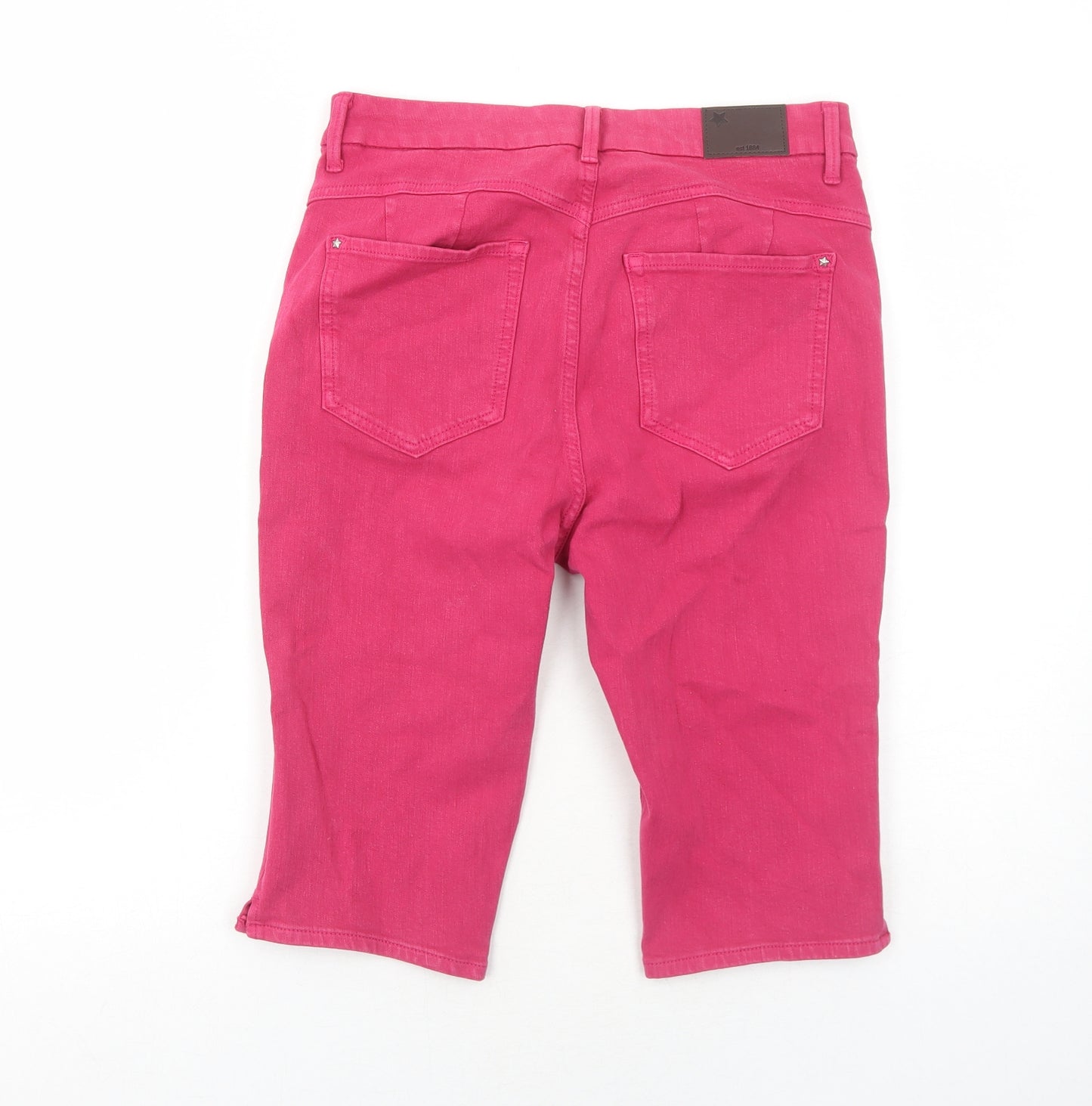 Marks and Spencer Womens Pink Cotton Skimmer Shorts Size 12 Regular Zip