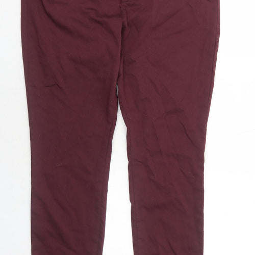 Monsoon Womens Red Cotton Skinny Jeans Size 18 Regular Zip