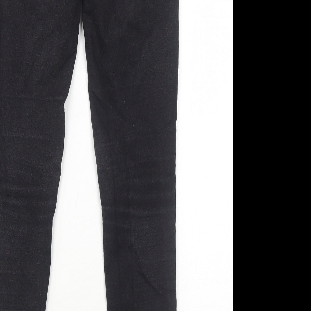 Zara Womens Black Cotton Skinny Jeans Size 8 Regular Zip