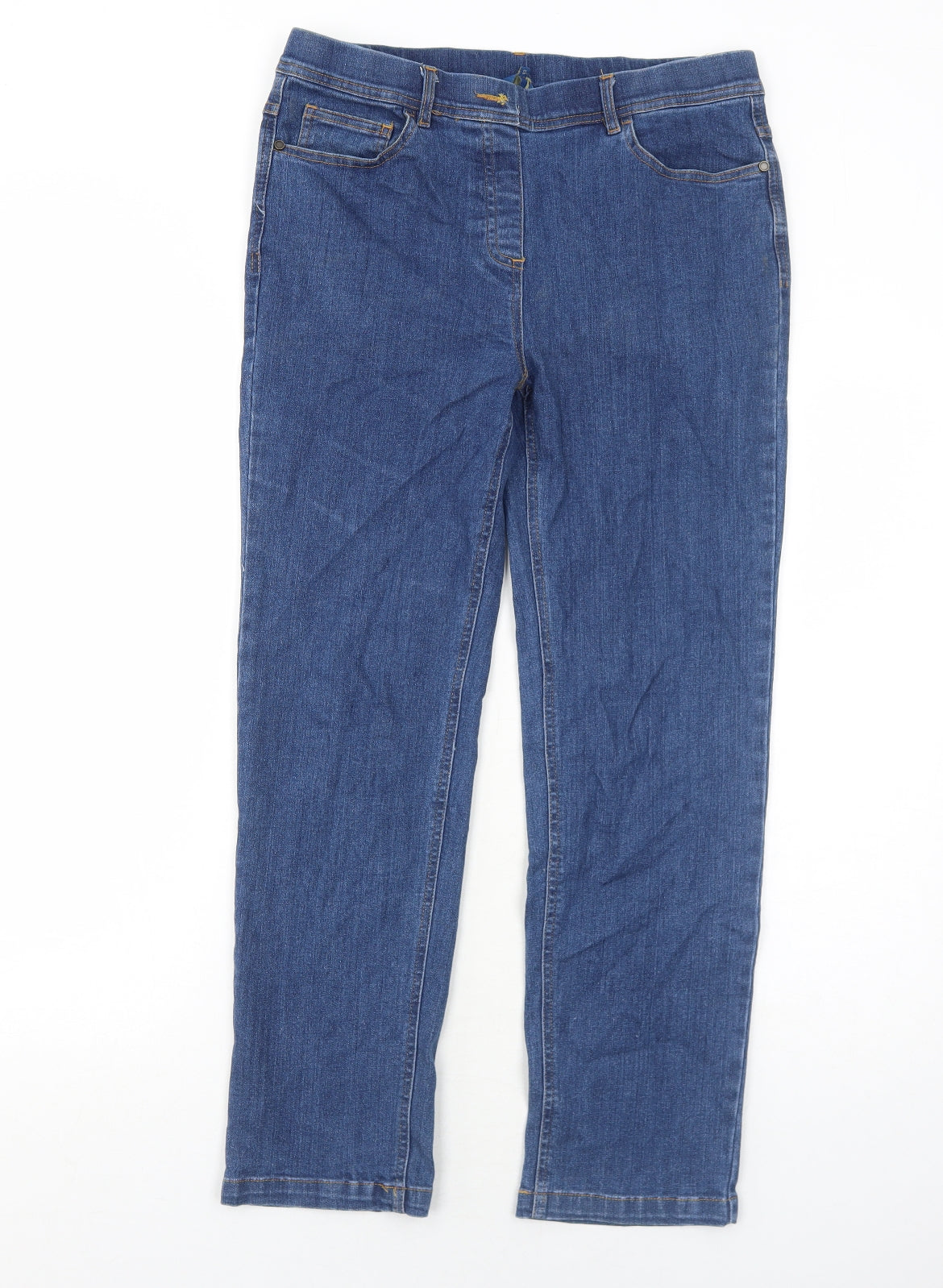Cotton Traders Womens Blue Cotton Straight Jeans Size 12 Regular