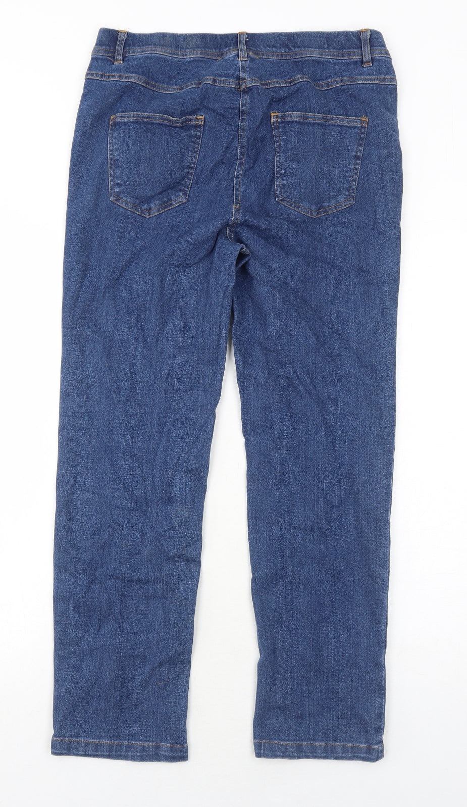Cotton Traders Womens Blue Cotton Straight Jeans Size 12 Regular