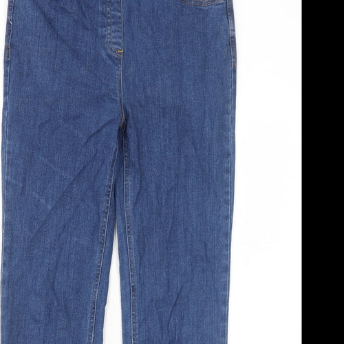 Cotton Traders Womens Blue Cotton Straight Jeans Size 12 Regular