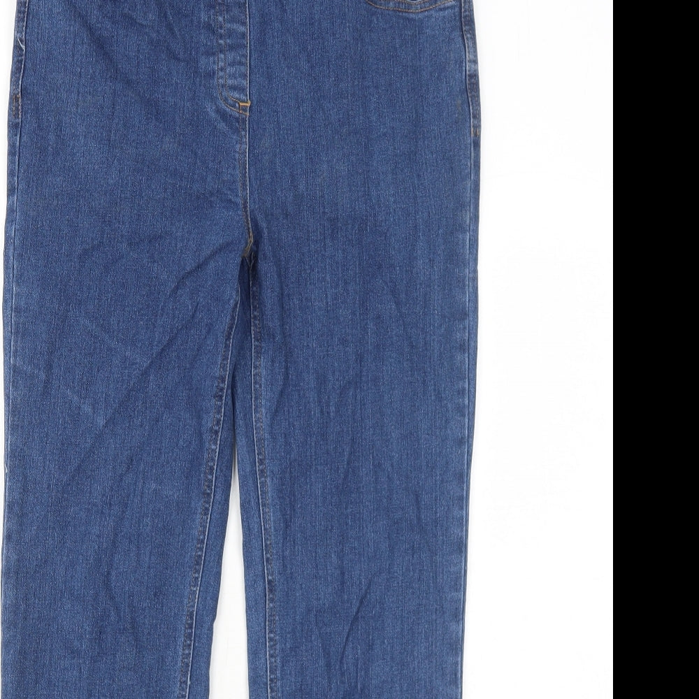Cotton Traders Womens Blue Cotton Straight Jeans Size 12 Regular