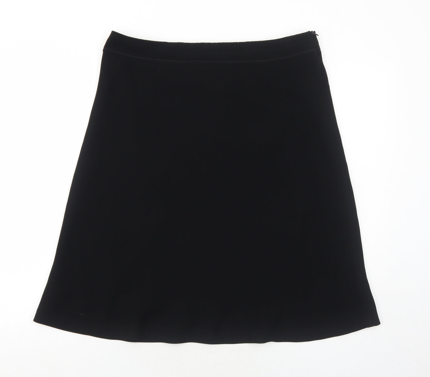 Marks and Spencer Womens Black Polyester Swing Skirt Size 16 Zip