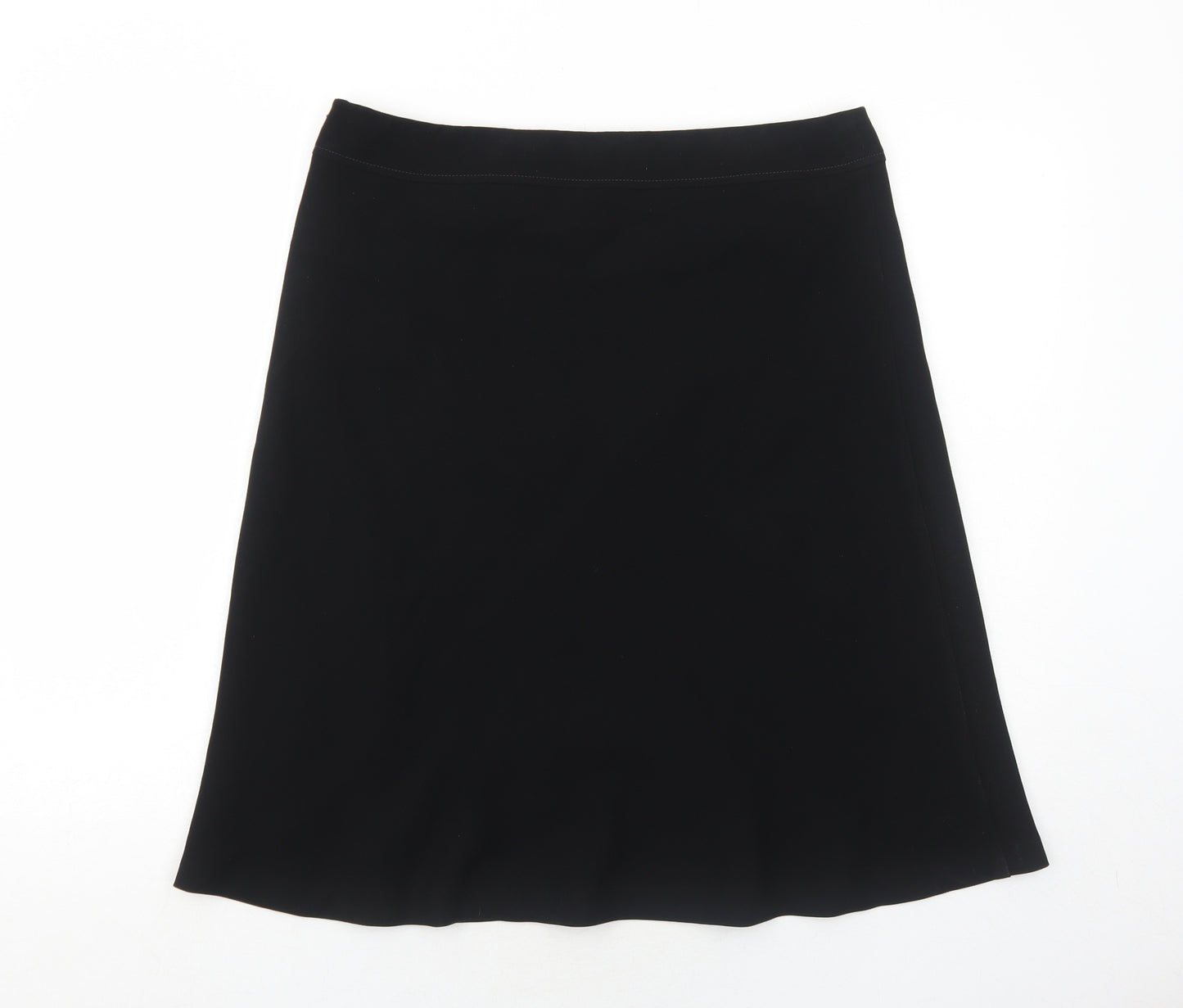 Marks and Spencer Womens Black Polyester Swing Skirt Size 16 Zip