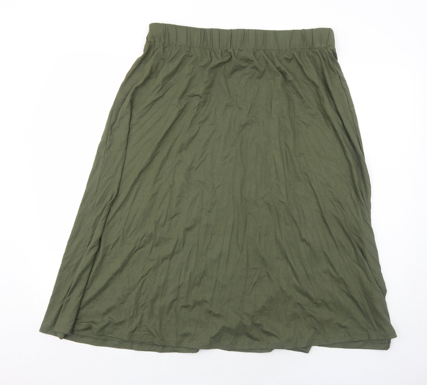 Marks and Spencer Womens Green Viscose Swing Skirt Size 16