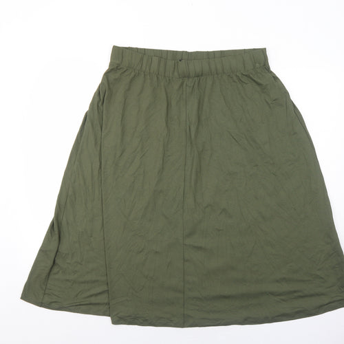Marks and Spencer Womens Green Viscose Swing Skirt Size 16