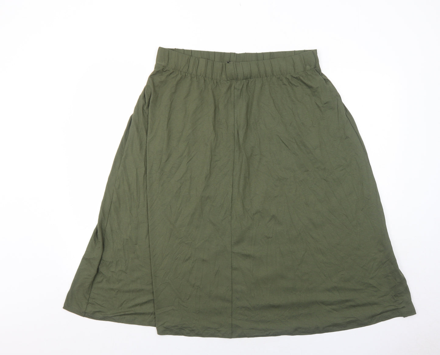 Marks and Spencer Womens Green Viscose Swing Skirt Size 16