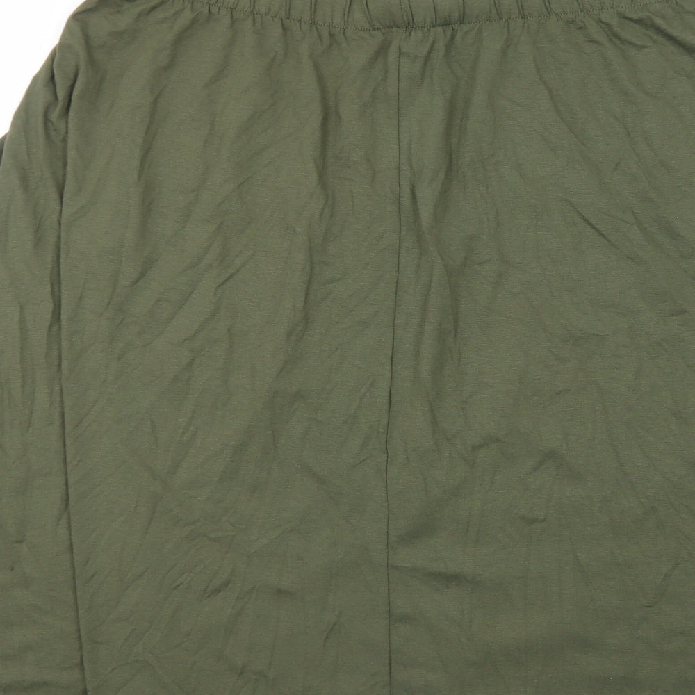 Marks and Spencer Womens Green Viscose Swing Skirt Size 16