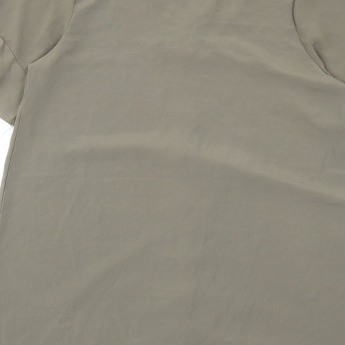 PRETTYLITTLETHING Womens Green Polyester A-Line Size 12 V-Neck Button