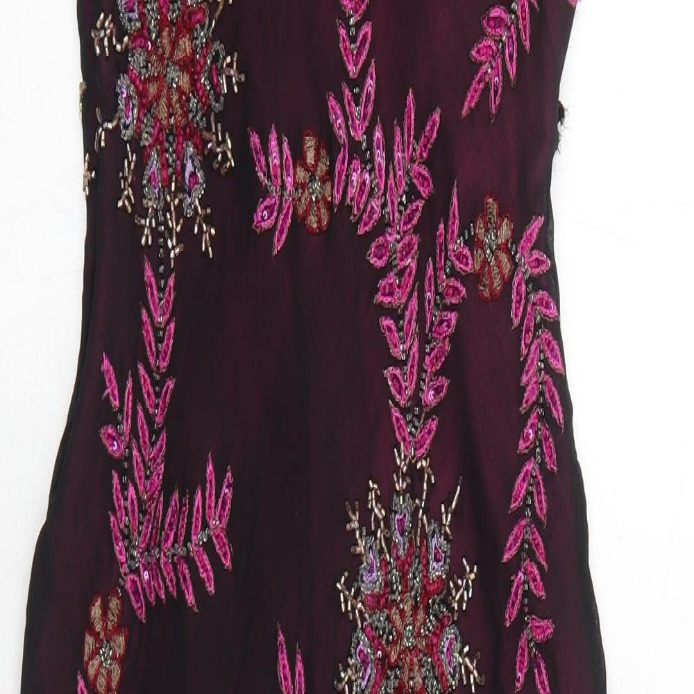 Aftershock Womens Black Geometric Polyester Trapeze & Swing Size L V-Neck Zip