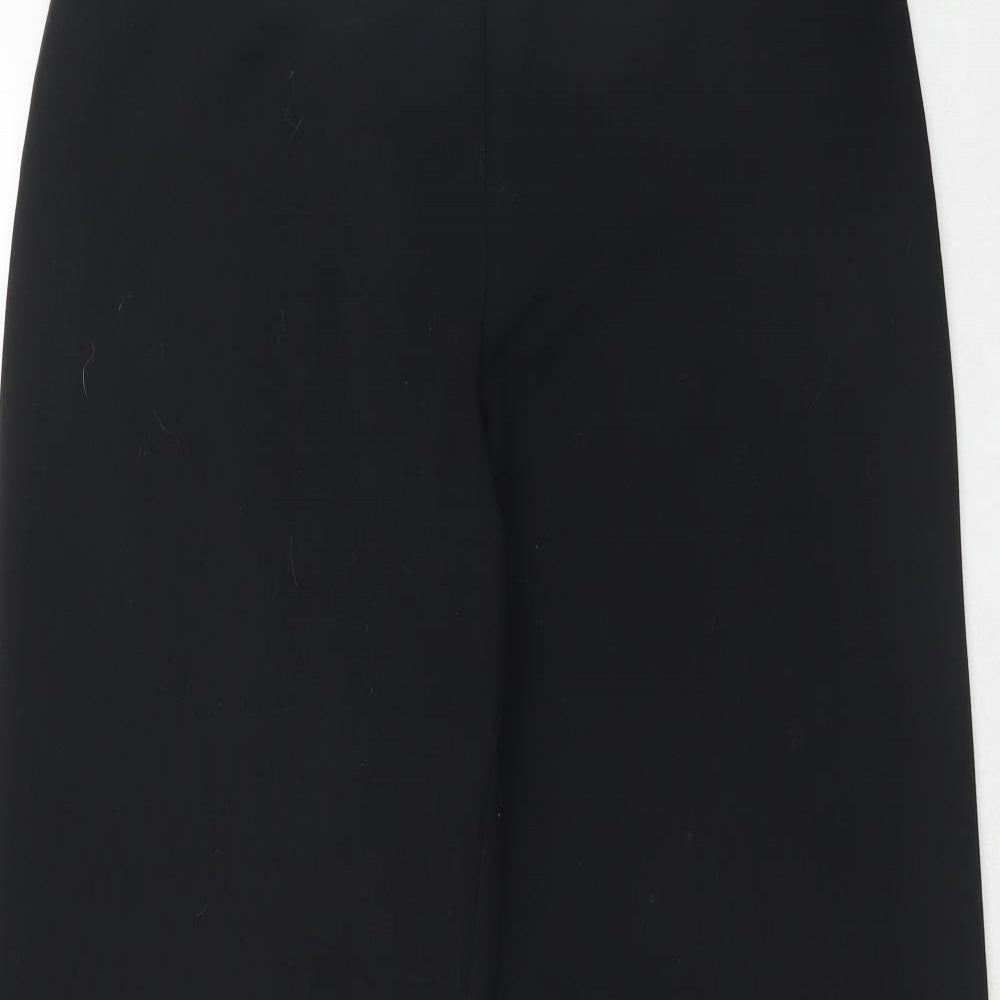 Marks and Spencer Womens Black Polyester Trousers Size 14 Regular Zip