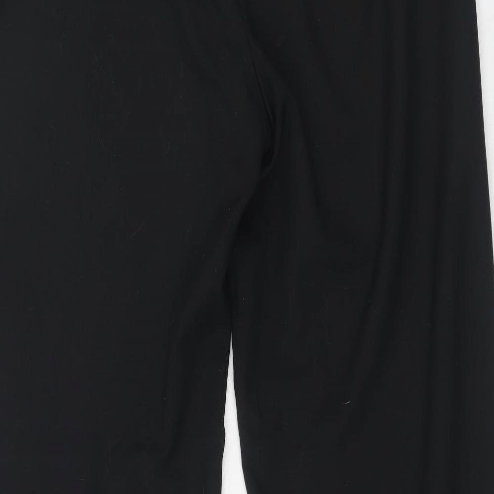 Marks and Spencer Womens Black Polyester Trousers Size 14 Regular Zip