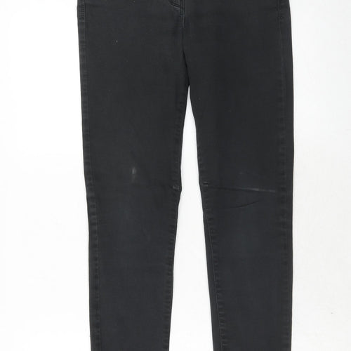 Marks and Spencer Womens Grey Cotton Skinny Jeans Size 8 Regular Zip
