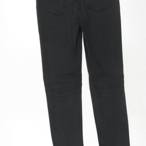 Marks and Spencer Womens Grey Cotton Skinny Jeans Size 8 Regular Zip