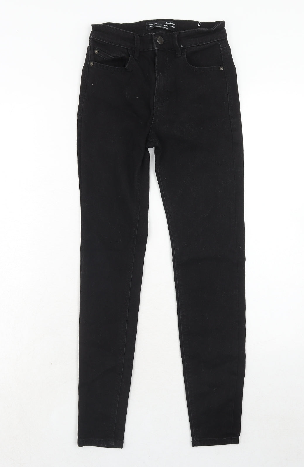Stradivarius Womens Black Cotton Skinny Jeans Size 6 Regular Zip