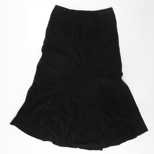 M&Co Womens Black Cotton Peasant Skirt Size 10 Zip