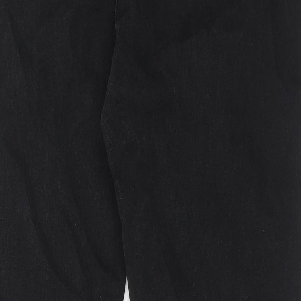Marks and Spencer Womens Black Cotton Straight Jeans Size 20 Regular Zip