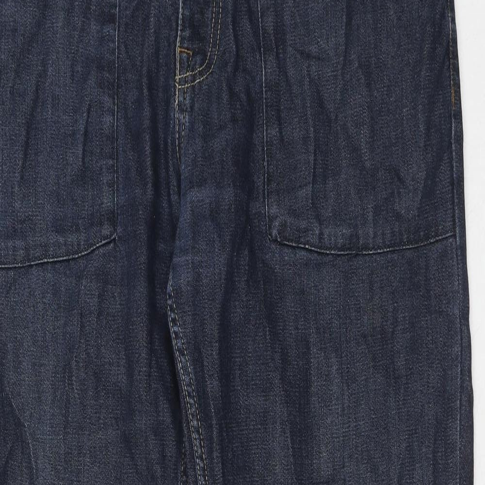 Bench Mens Blue Cotton Straight Jeans Size 36 in L34 in Regular Zip