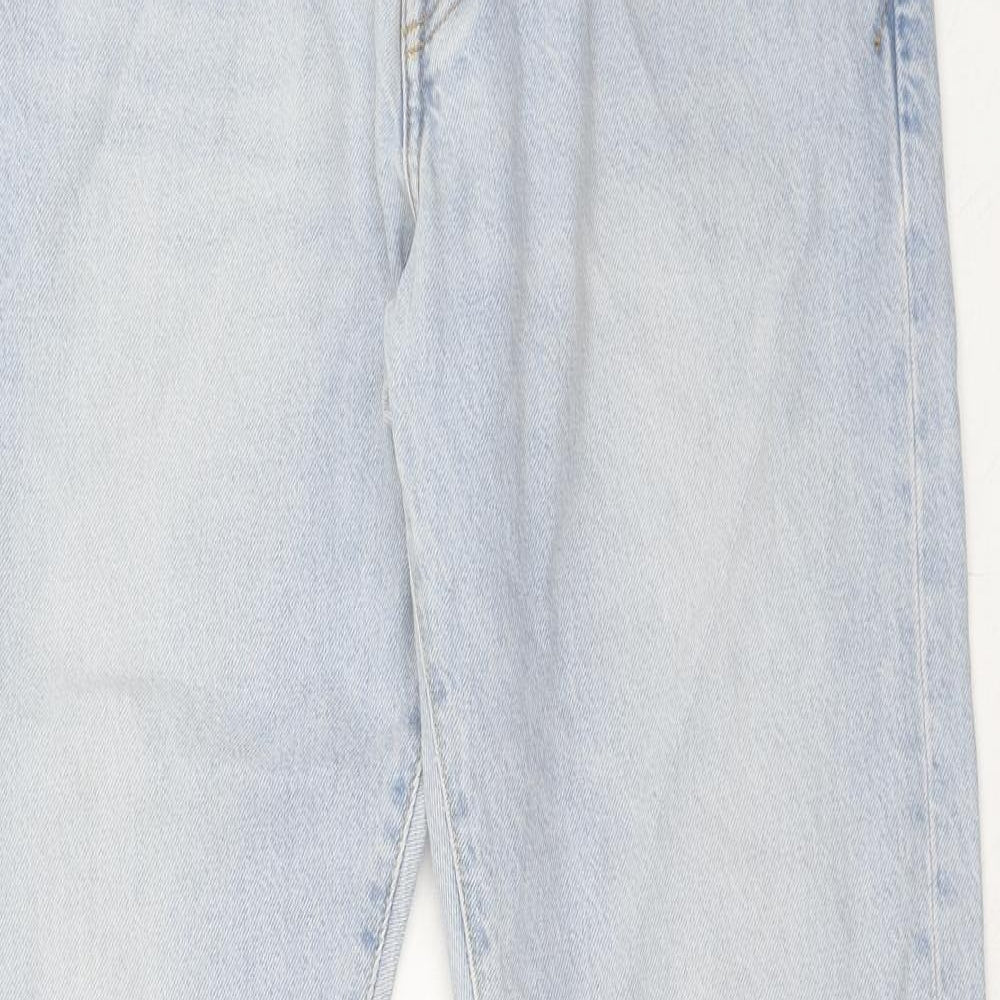 H&M Mens Blue Cotton Skinny Jeans Size 34 in Regular Button