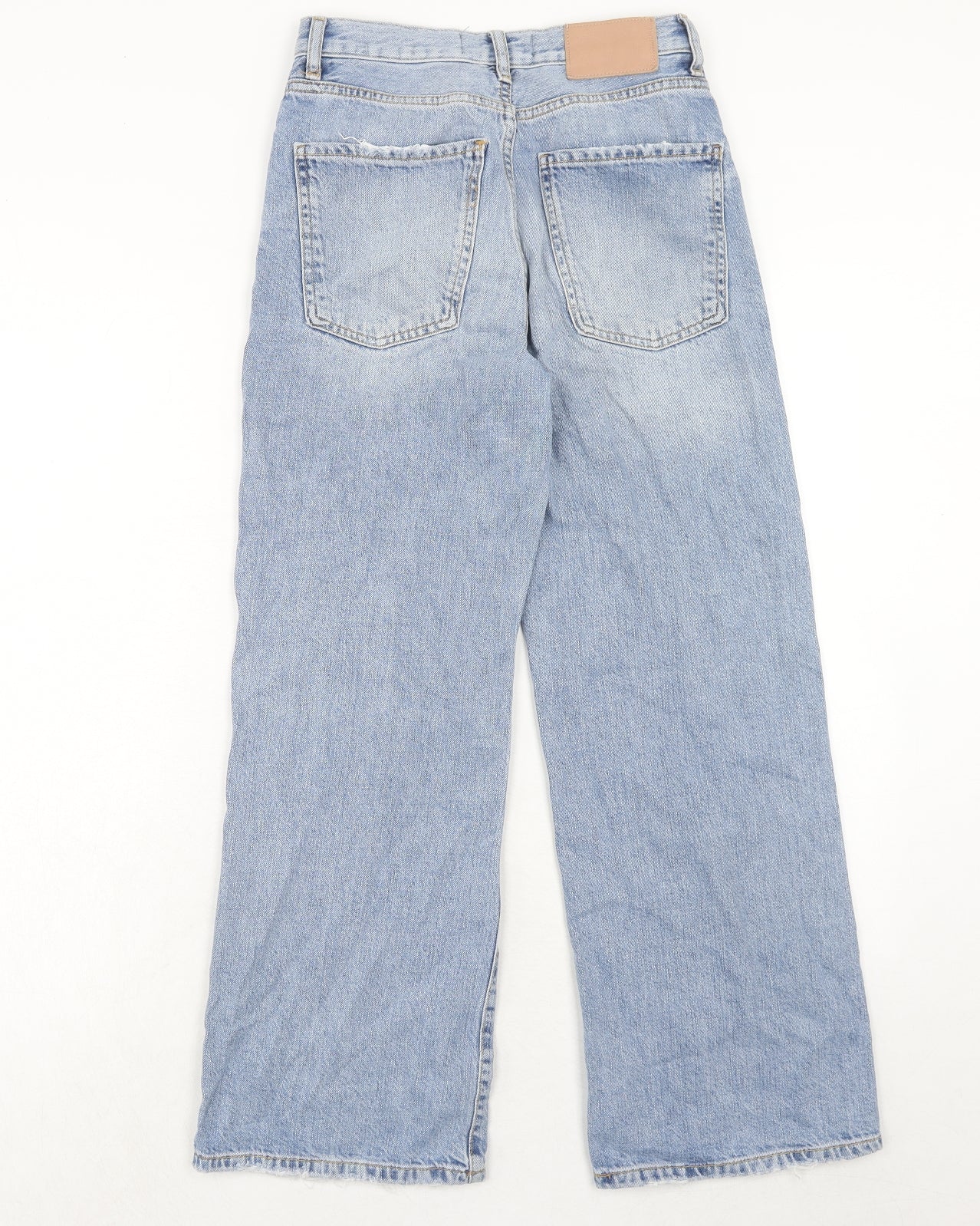 Zara Womens Black Cotton Wide-Leg Jeans Size 4 Regular Zip