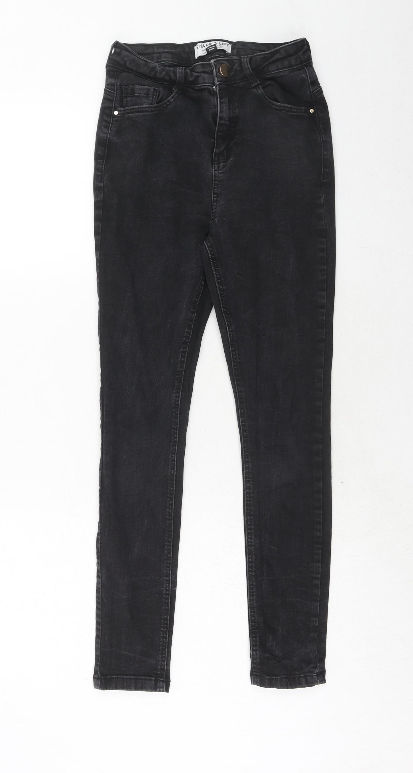 New Look Womens Black Cotton Skinny Jeans Size 10 Regular Zip