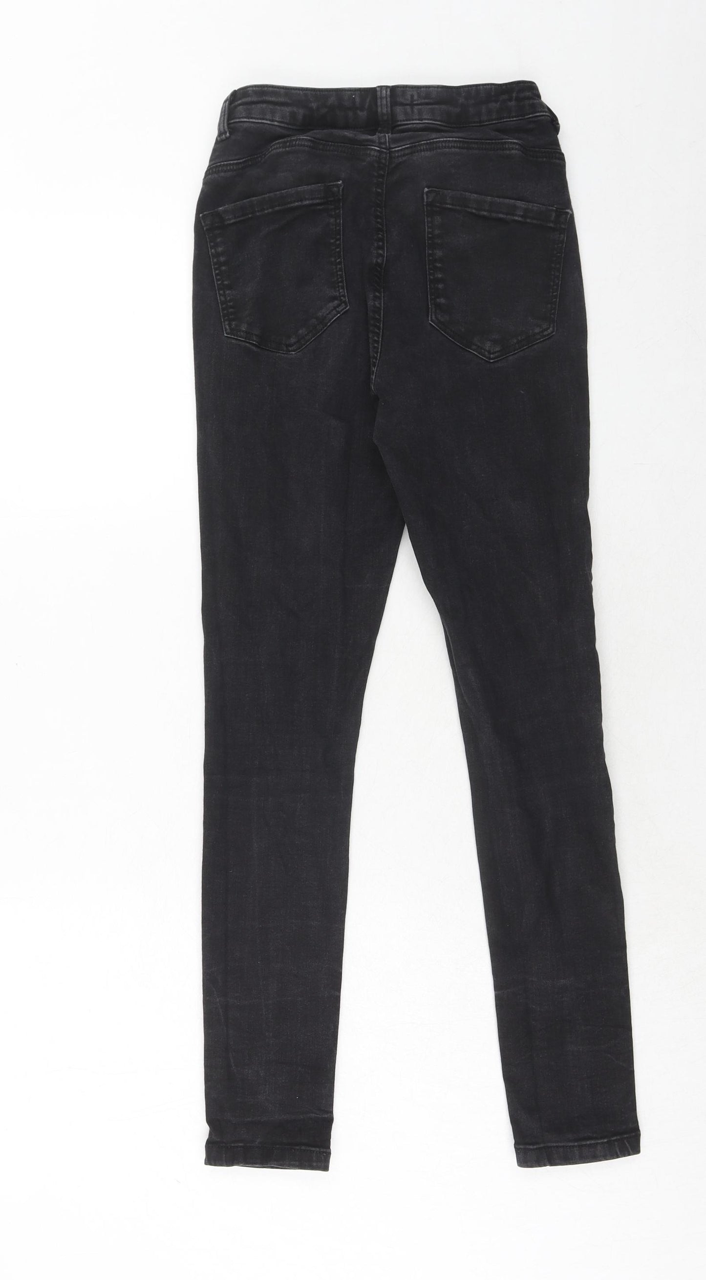 New Look Womens Black Cotton Skinny Jeans Size 10 Regular Zip