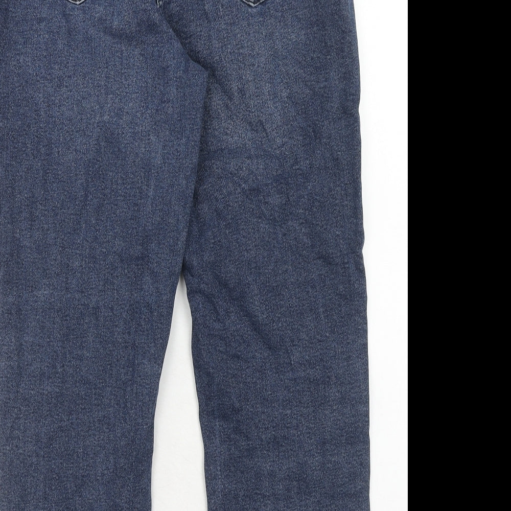 NEXT Womens Blue Cotton Mom Jeans Size 34 in Regular Zip