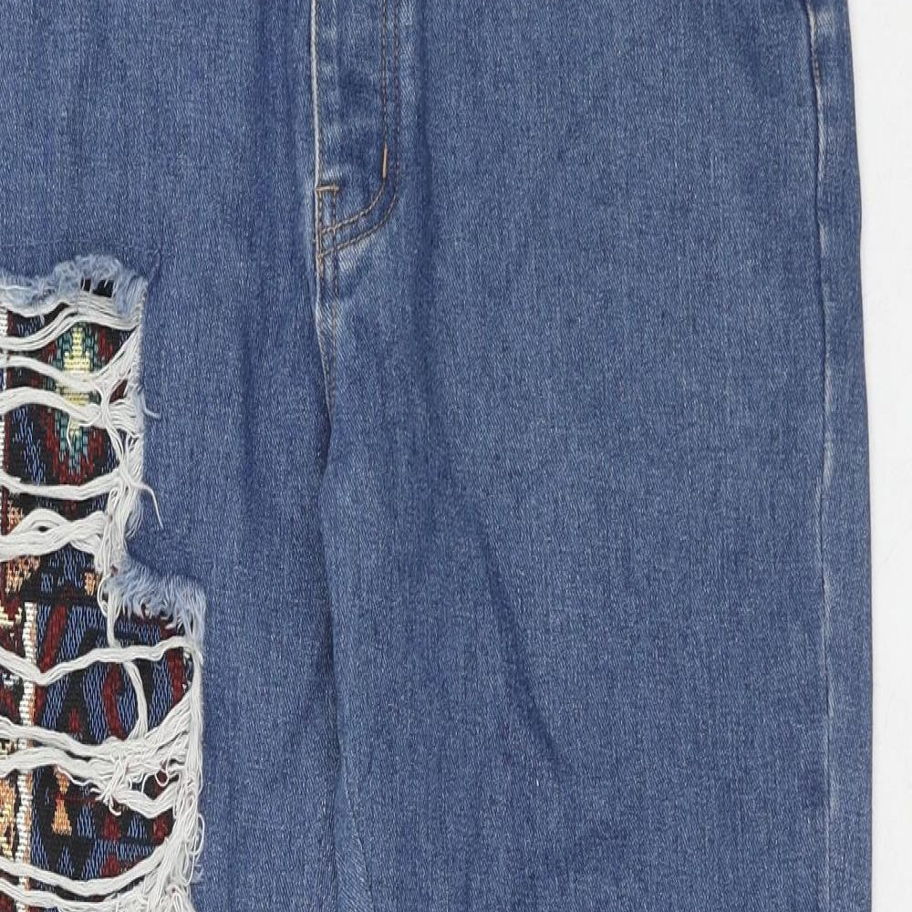 Boohoo Mens Blue Cotton Straight Jeans Size 32 in Regular Zip