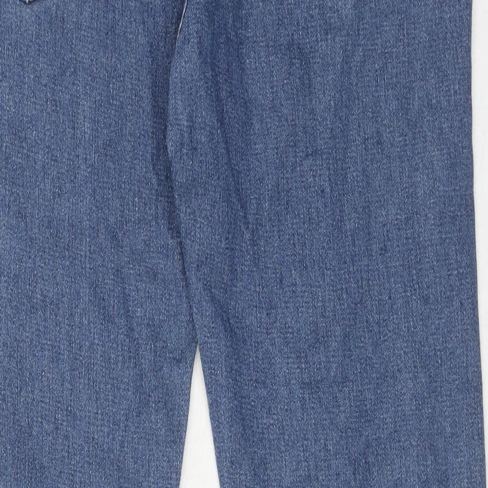 Boohoo Mens Blue Cotton Straight Jeans Size 32 in Regular Zip