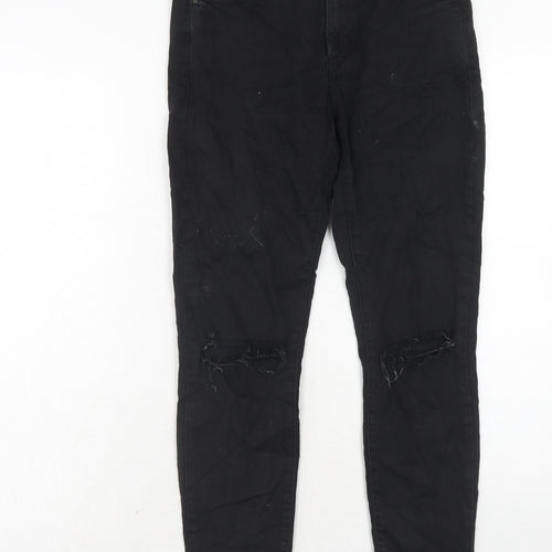 Topshop Womens Black Cotton Skinny Jeans Size 28 in L30 in Regular Zip