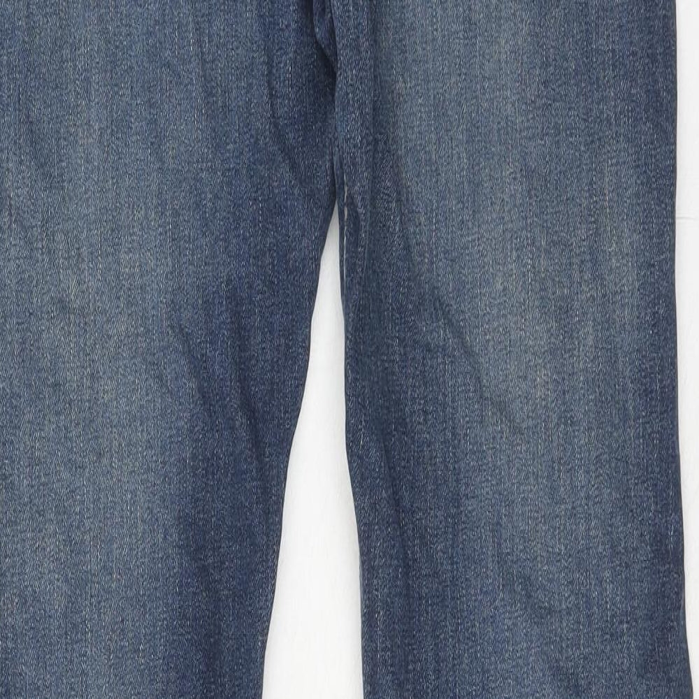 Signature by Levi Strauss & Co. Mens Blue Cotton Straight Jeans Size 32 in L32 in Slim Zip
