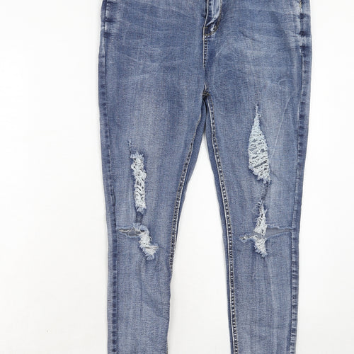 Eva B Womens Blue Cotton Skinny Jeans Size 32 in Regular Zip