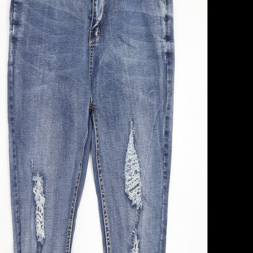 Eva B Womens Blue Cotton Skinny Jeans Size 32 in Regular Zip