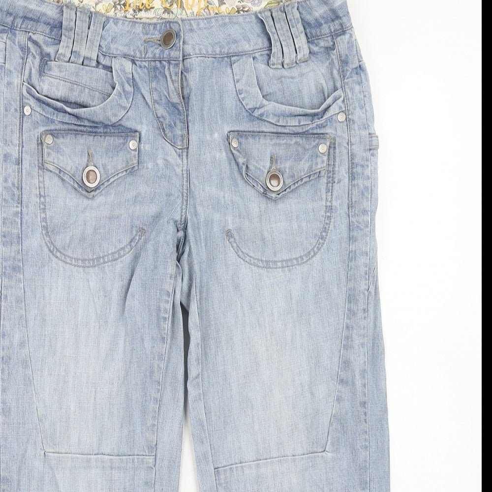 NEXT Womens Blue Cotton Straight Jeans Size 10 Regular Zip