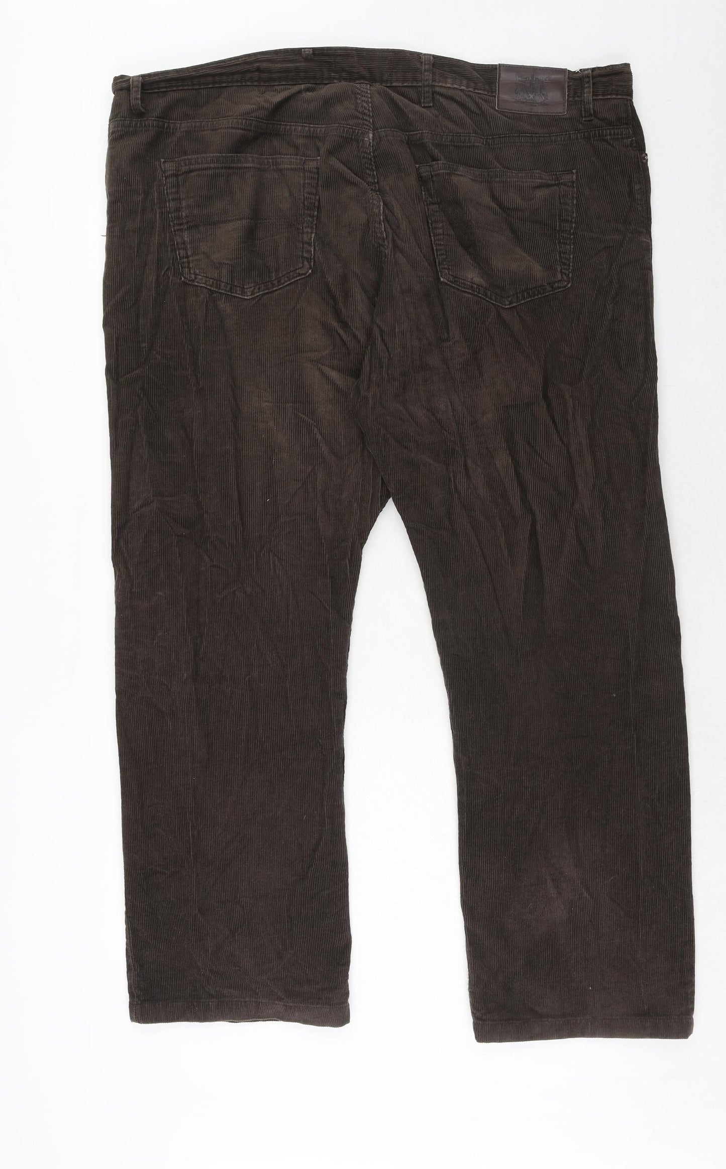 Marks and Spencer Mens Brown Cotton Trousers Size 40 in L31 in Regular Zip