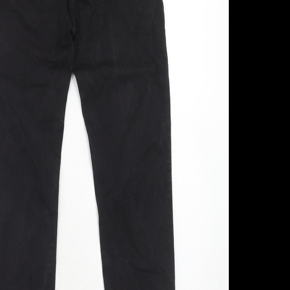 Pull&Bear Womens Black Cotton Skinny Jeans Size 12 Regular Zip