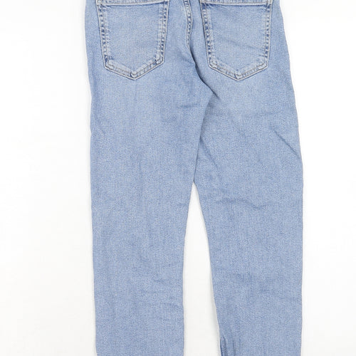 New Look Girls Blue Chlorofibre Straight Jeans Size 10 Years Regular Zip - Distressed